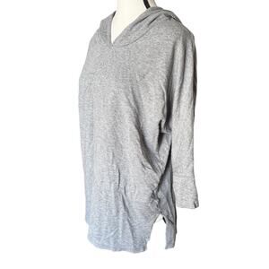 American Eagle Soft & Sexy Hoodie Top Womens Medium Gray 3/4 Sleeve Loose Blouse